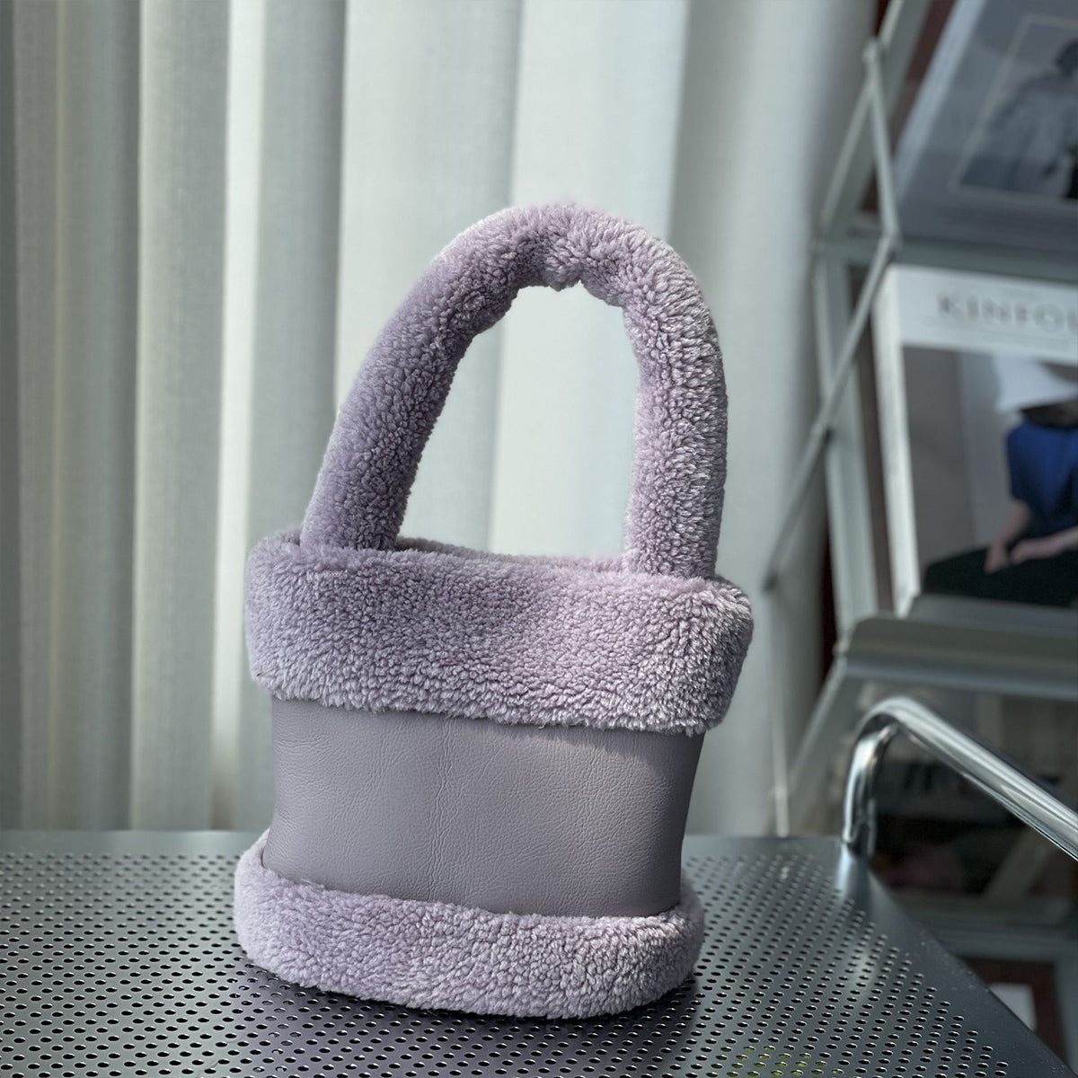 Furry Women Bag Leather Fur Fashionable Plush Bag Handbag