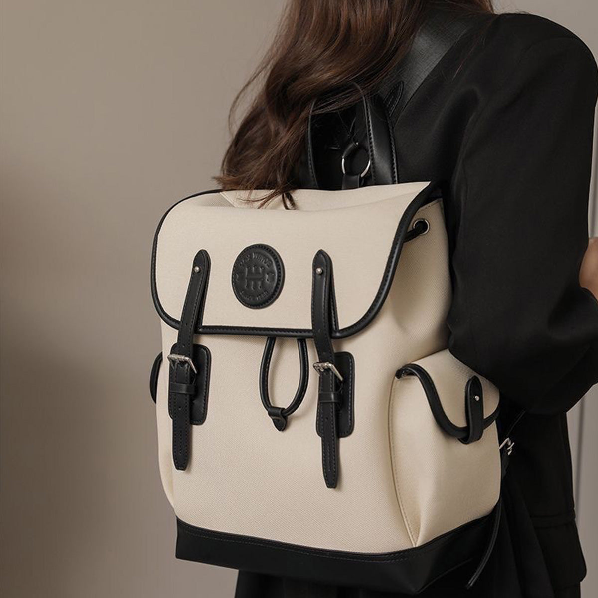 Large-Capacity Canvas Campus Backpack