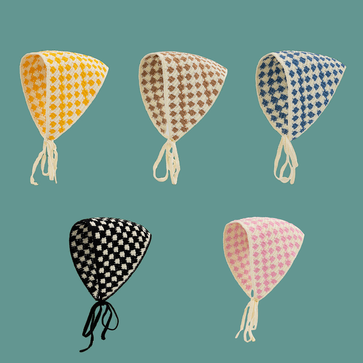French Flower Triangle Headscarf High-End Teaddress