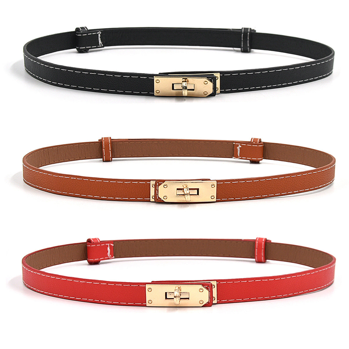 Waist lock Buckle Narrow Belt Decorative Belt