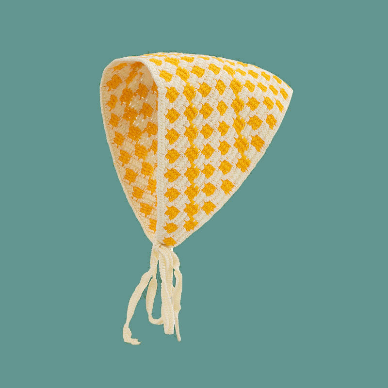 French Flower Triangle Headscarf High-End Teaddress