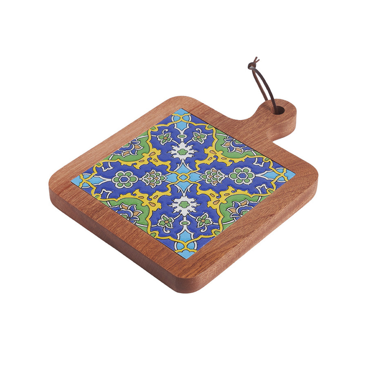 Solid Wood Retro Tile Placemat, Teat Insulation Placemat