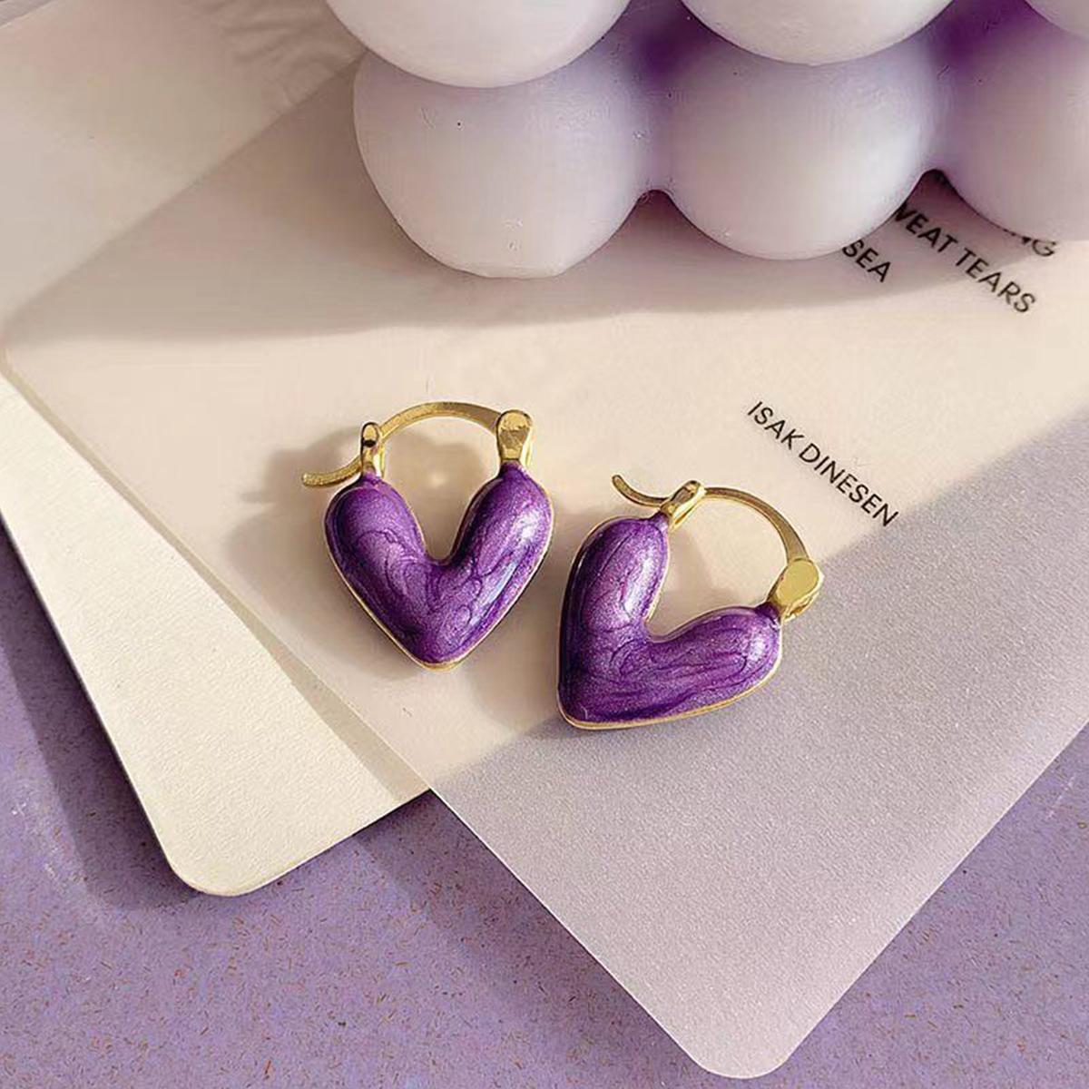 Super Fairy Taro Purple High-End Temperament Earrings