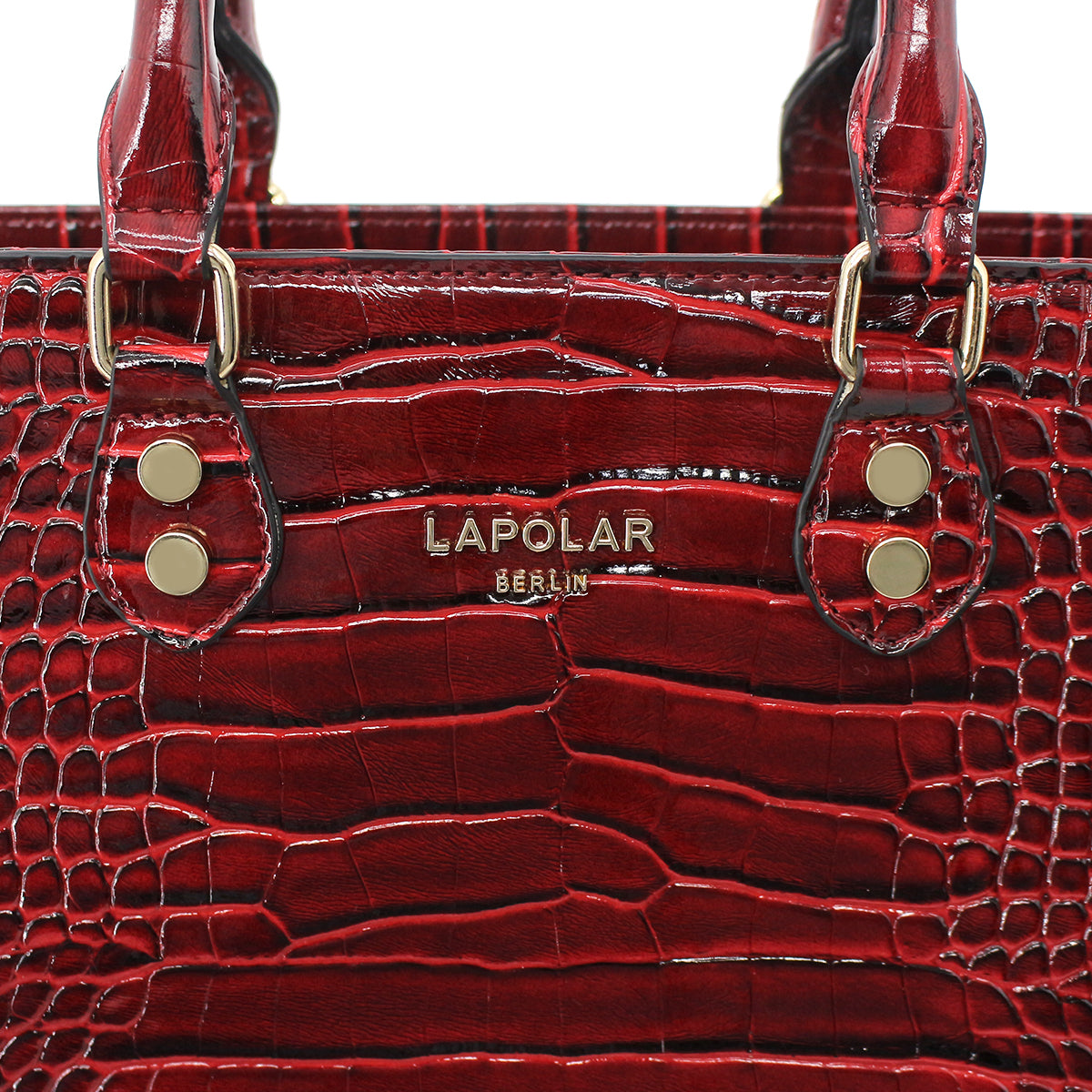 Medium Croco Leather Satchel - Wine – US