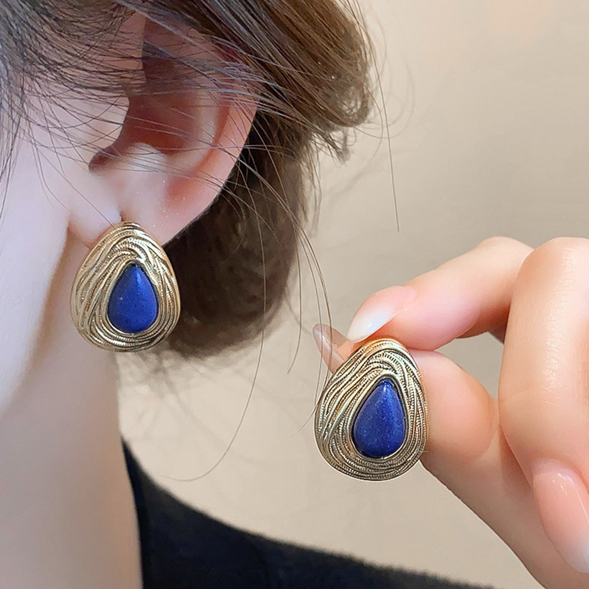 Real Gold Electroplated Silver Needle Earrings