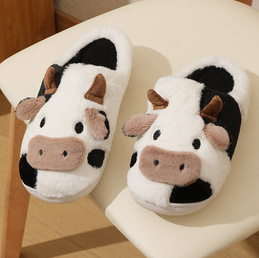 Cow-Shaped Cotton Slippers Non-Slip Slippers