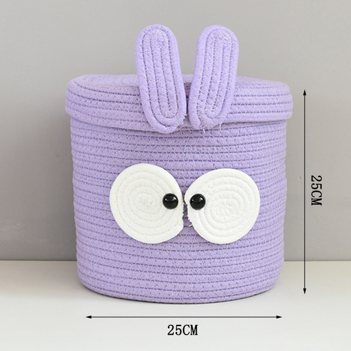 Purple Big Eye Cotton Rope Woven Storage Basket