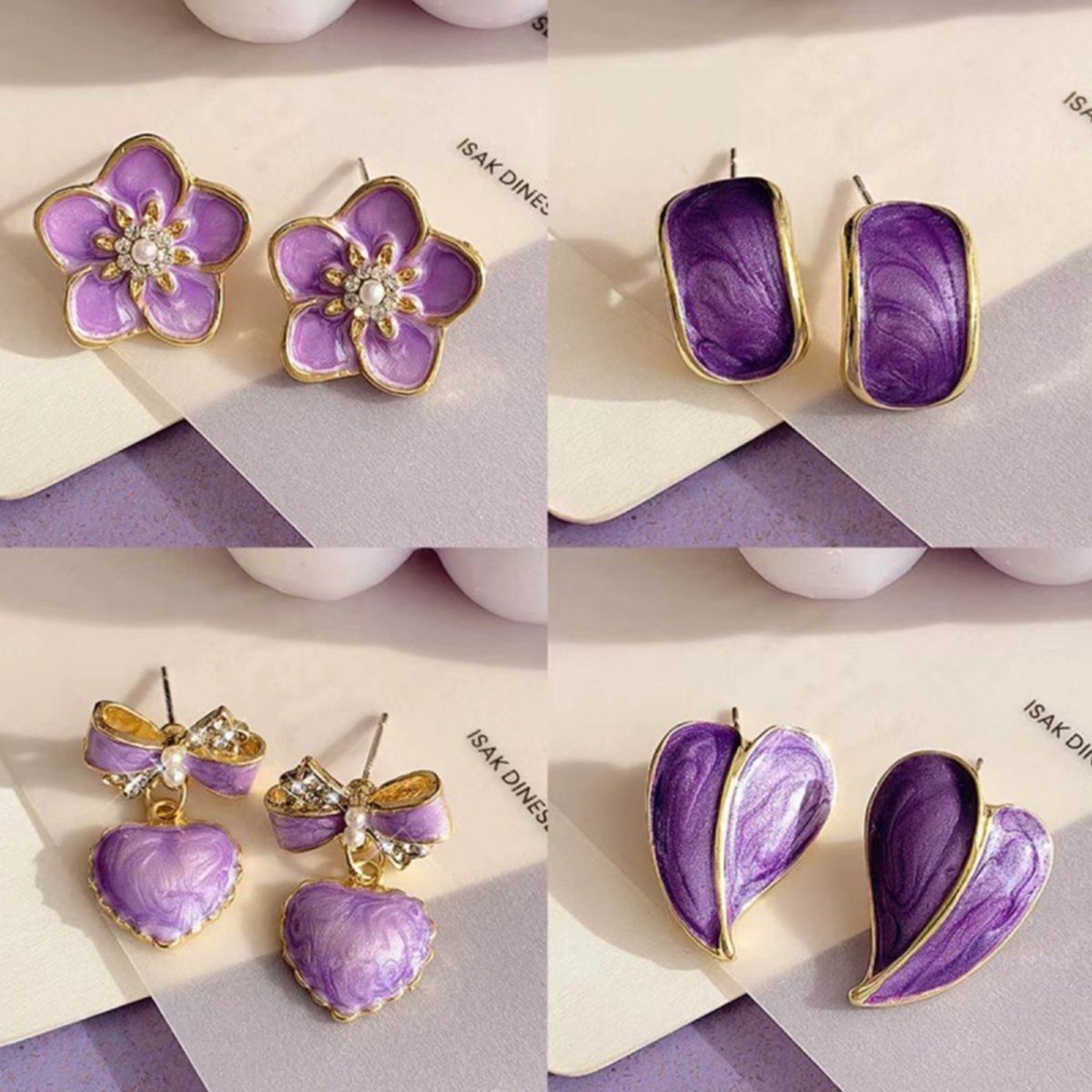 Super Fairy Taro Purple High-End Temperament Earrings