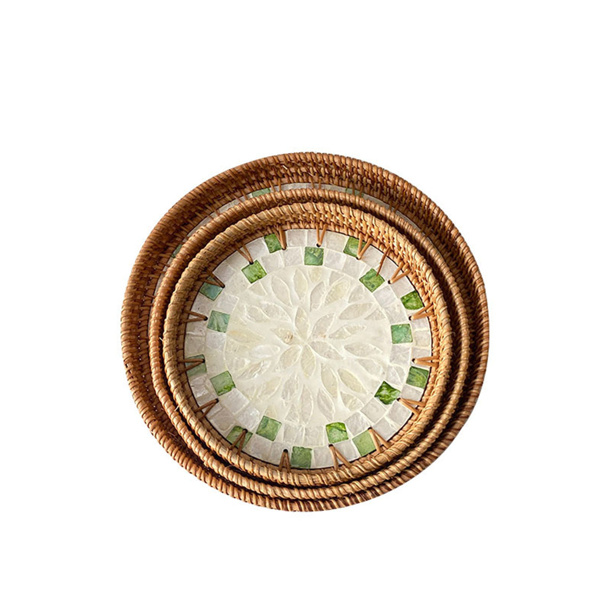Light Luxury Tray Natural Round Household Shell Tray