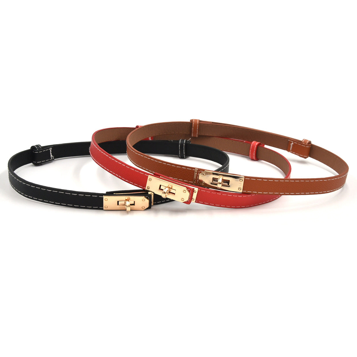 Waist lock Buckle Narrow Belt Decorative Belt
