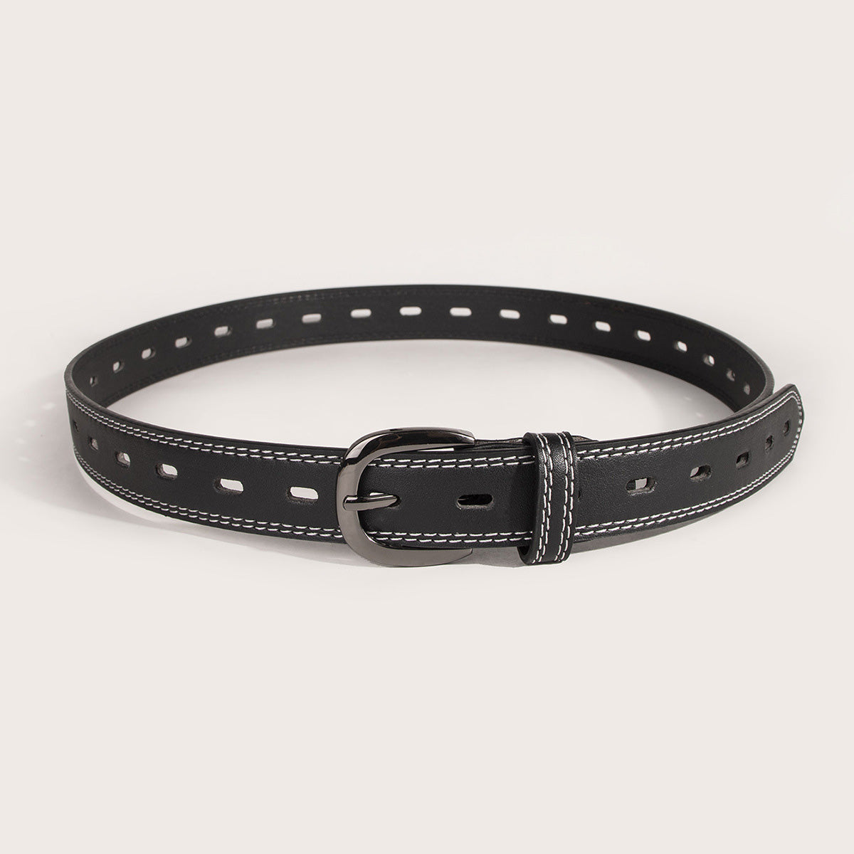 All-Match Women's Belt Black Hollow Belt