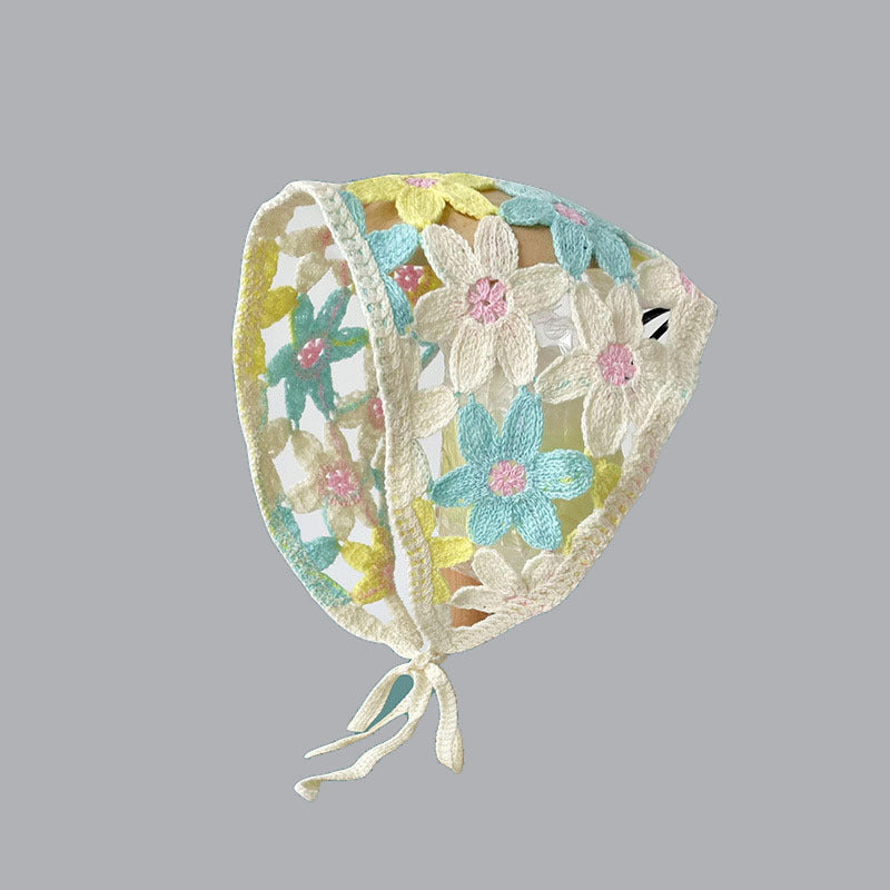 French Flower Triangle Headscarf High-End Teaddress