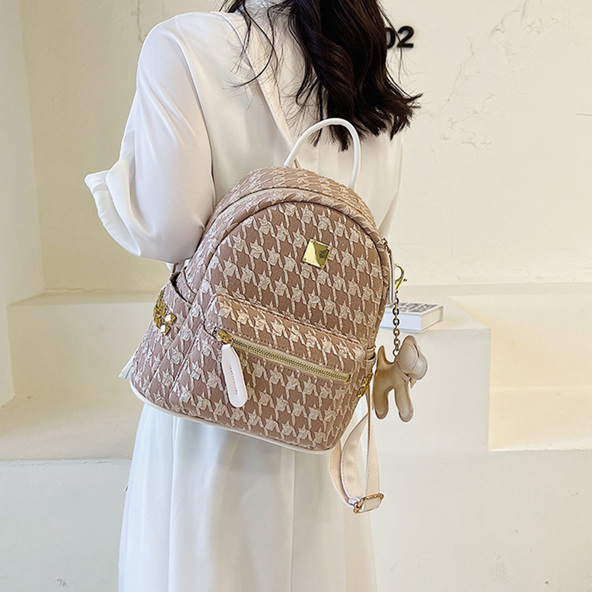 Fashion Niche Backpack Cute Pendant Commuter Backpack