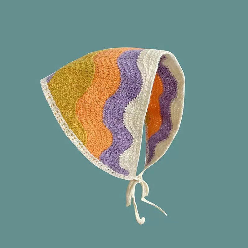 French Flower Triangle Headscarf High-End Teaddress