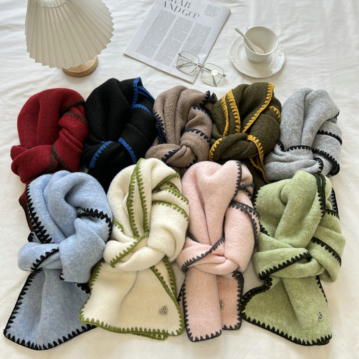 Korean Retro Versatile Knitted Scarf for Women