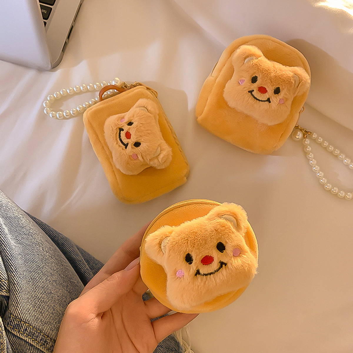 Cute Plush Bear Card Holder Mini Coin Purse