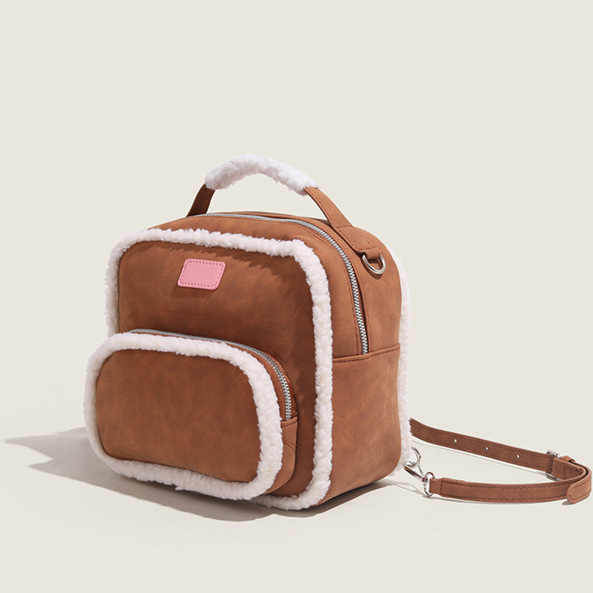 Fluffy Commuter Large Capacity Suede Backpack