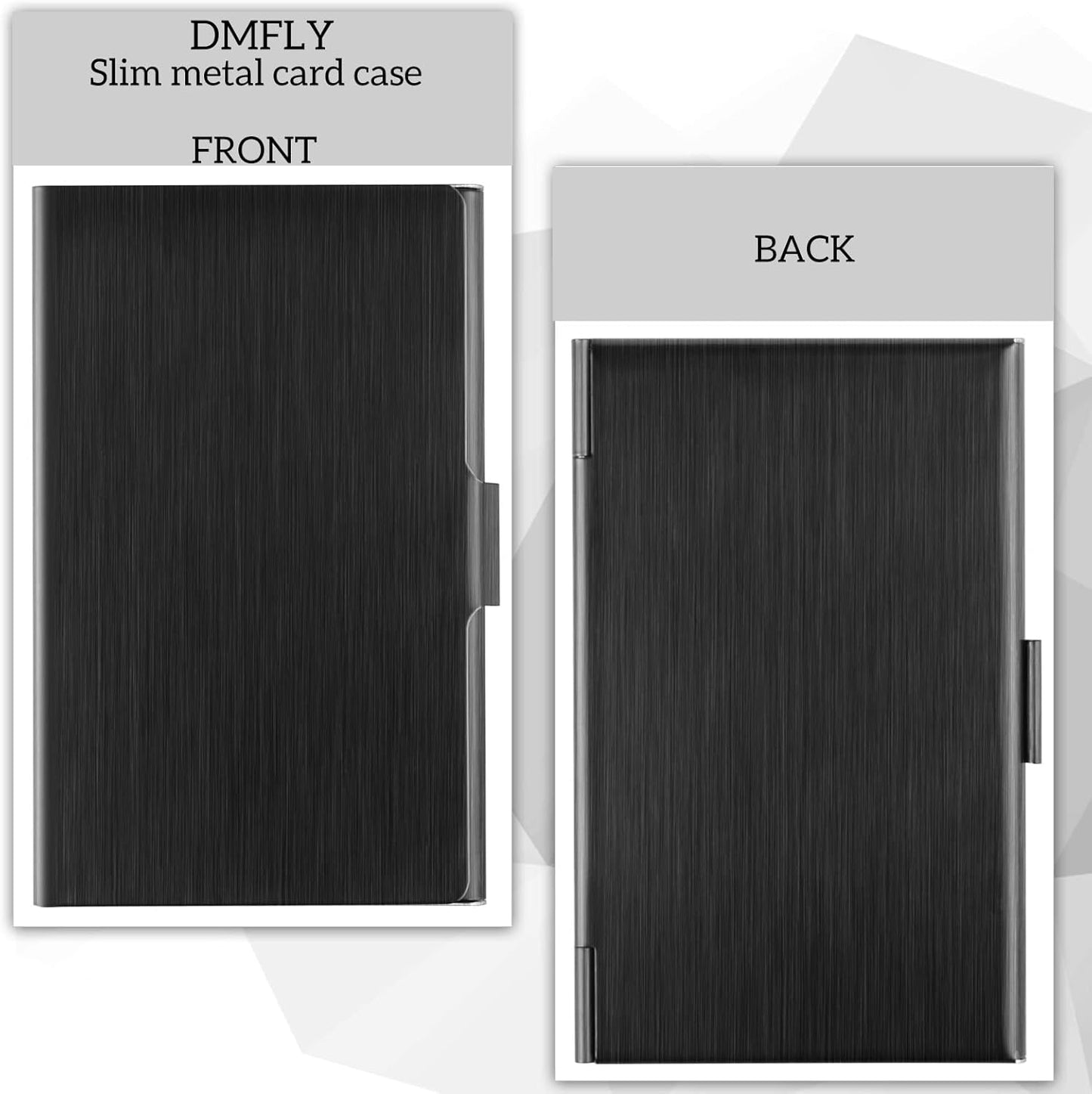 LAPOLAR Slim Business Card Case for Men & Women, Pocket Metal Case, Professional Stainless Steel Business Card Holders, Purse Name Card Holder, Buckle Style Shut, Black