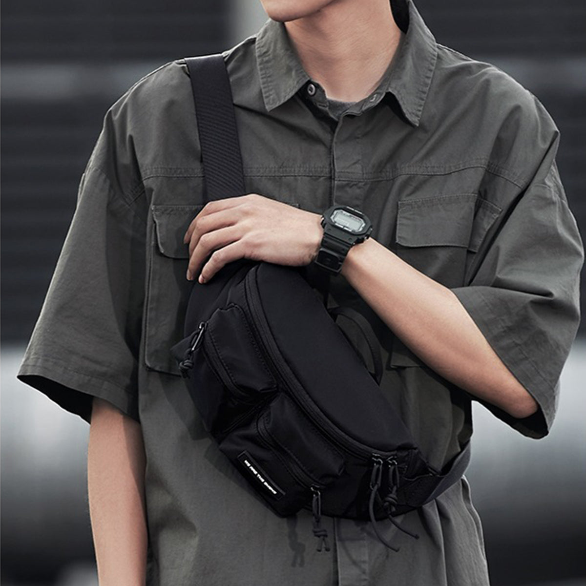 Men Crossbody Bag Trendy Shoulder Bag Sports Chest Bag