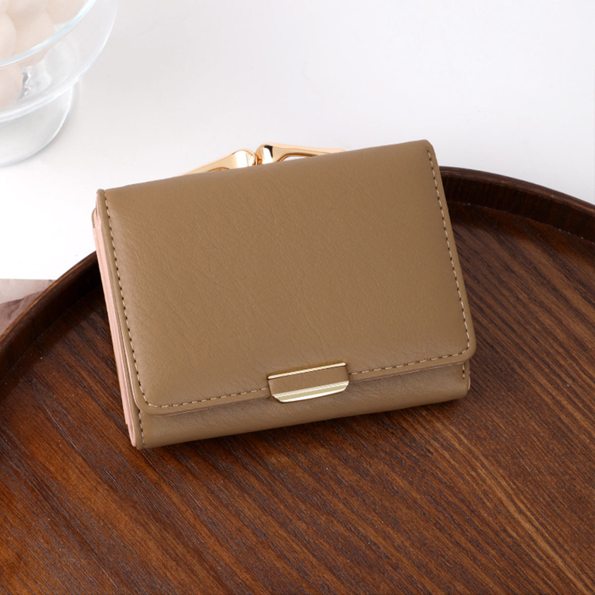 High-Grade Leather Creative Handmade Ladies Short Wallet