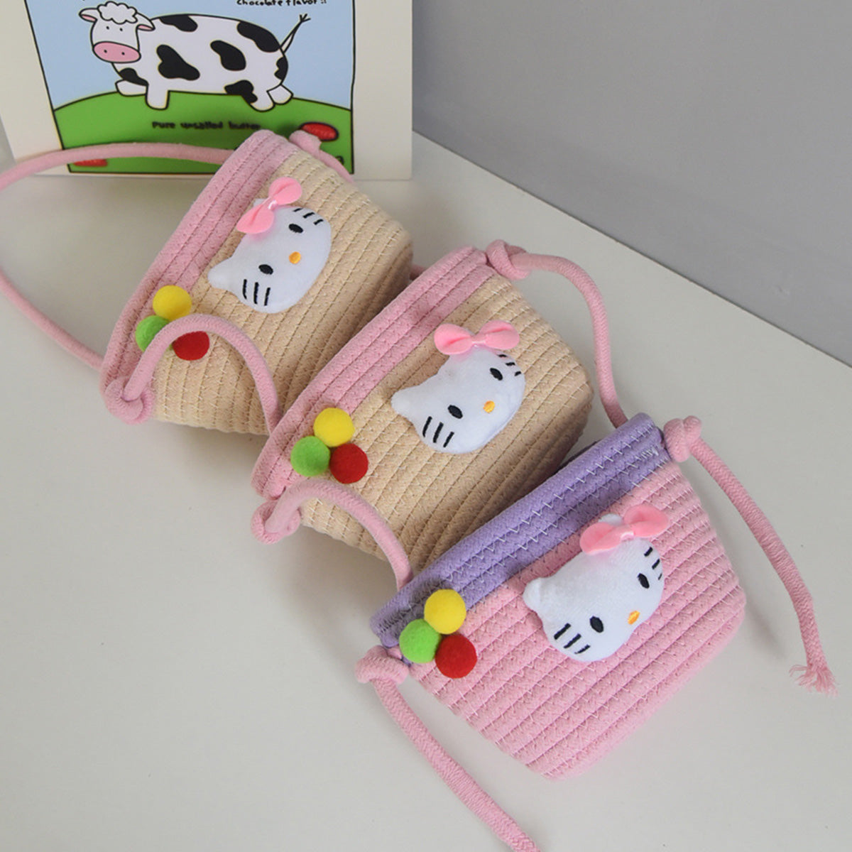 Cartoon Three-Layer Hanging Basket Cosmetic Storage Basket