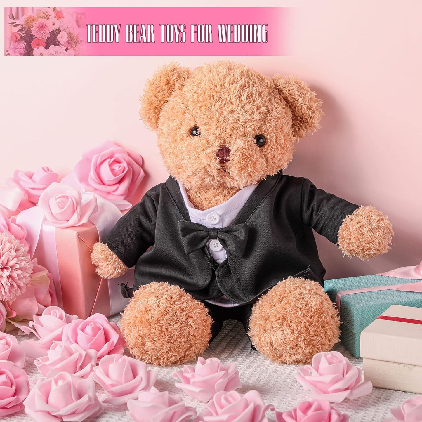 LAPOLAR Set of Clothing for animals, Bear Clothes Suitable for 13-15 Inch Stuffed Animal Clothes, Bear Accessories for Your Own Stuffed Animals on Weddings