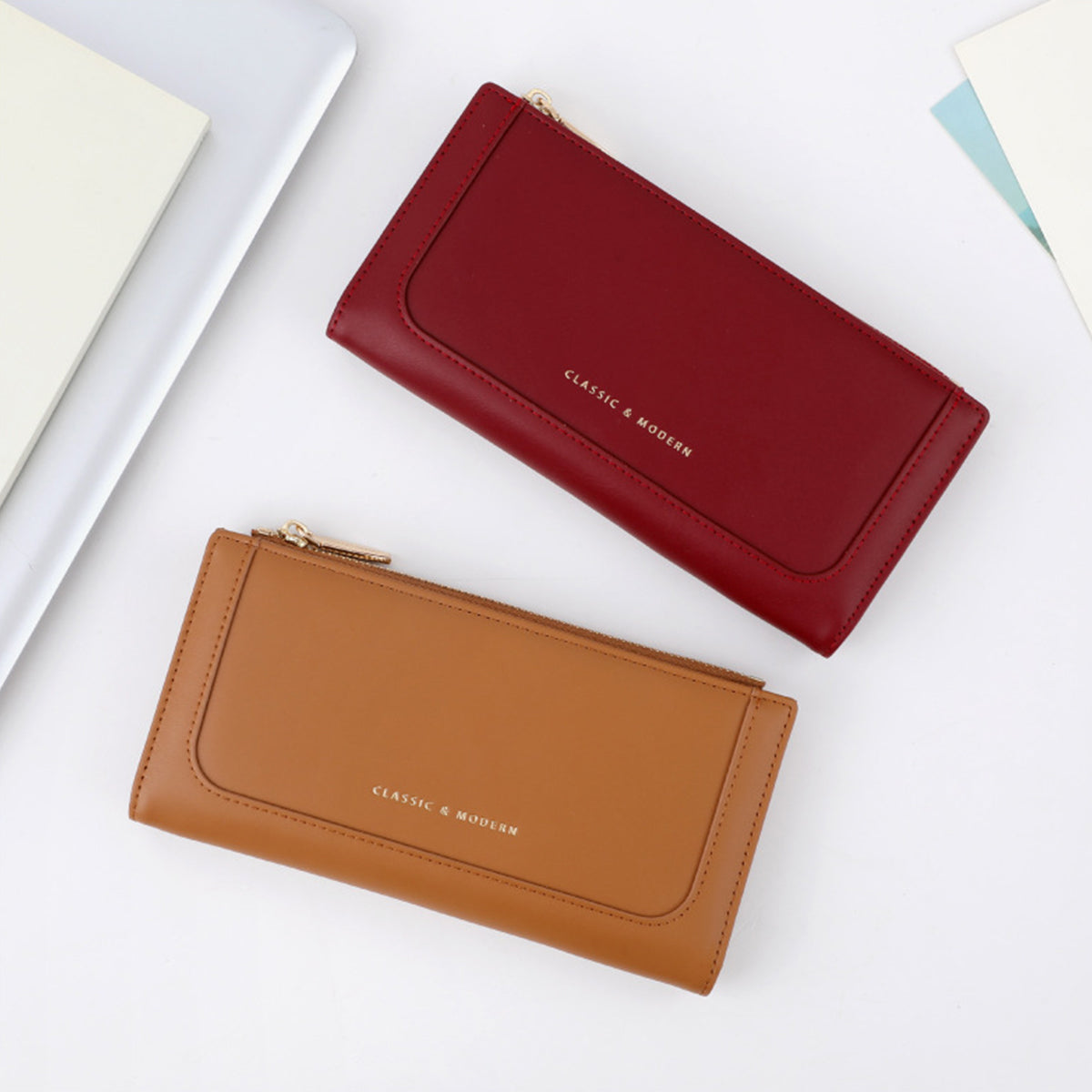Fashionable Long Stitching Large Capacity Women Wallet