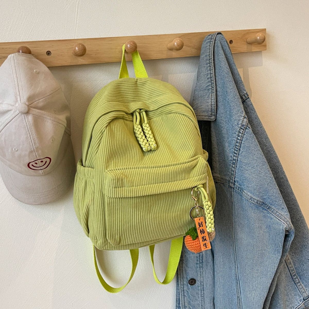 Winter Corduroy Small Backpack Women Casual Backpack