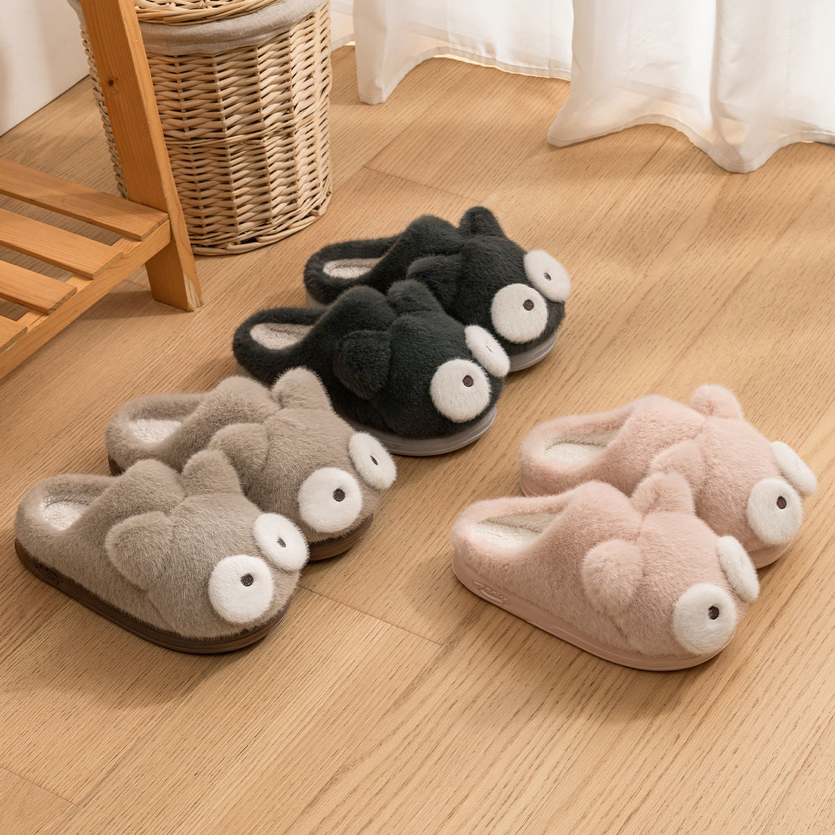 Fluffy Cotton Slippers for Women Warm Cotton Shoes