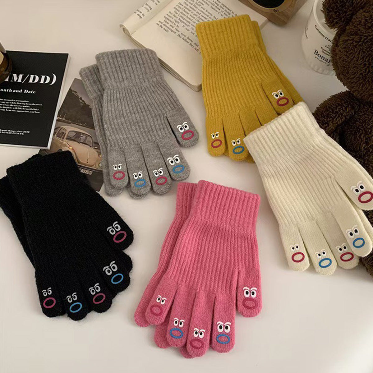 Cute Knitted Wool Gloves With Touch Screen for Winter
