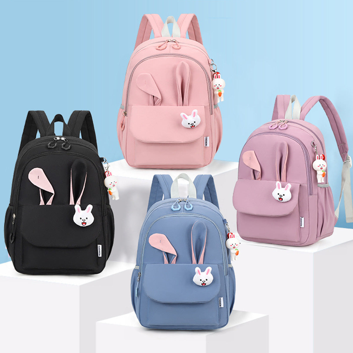 Elementary School Student Backpack with Rabbit Ears