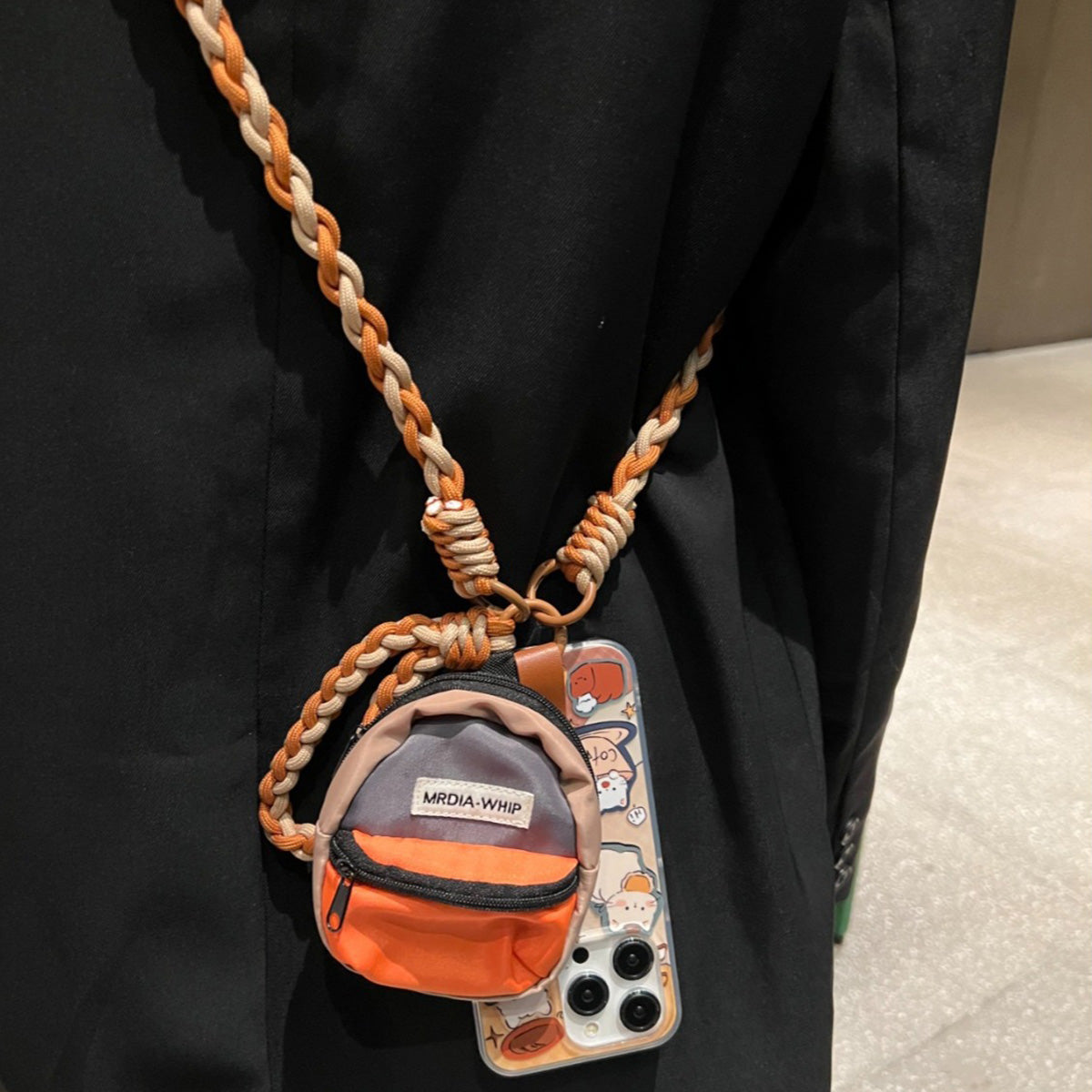 Coffee Puppy Cat Small Bag Suitable for IPhone 15 pro max