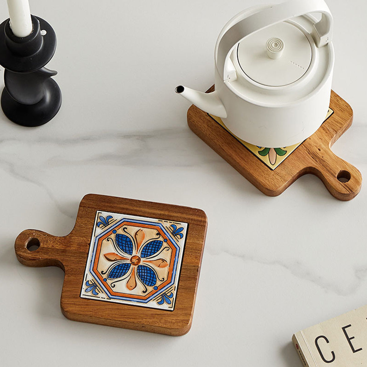 Japanese Style Solid Wood Tile Heat-insulating Pot Mats