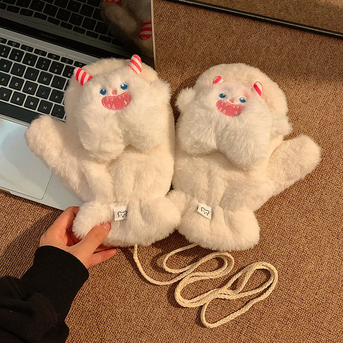 Autumn Winter Cartoon Cute Little Monster Warm Gloves