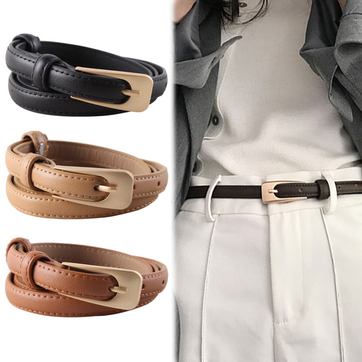 Retro Suit Women's Small Belt Decoration