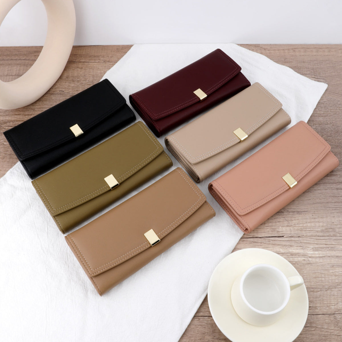 Dark Korean Long Wallet