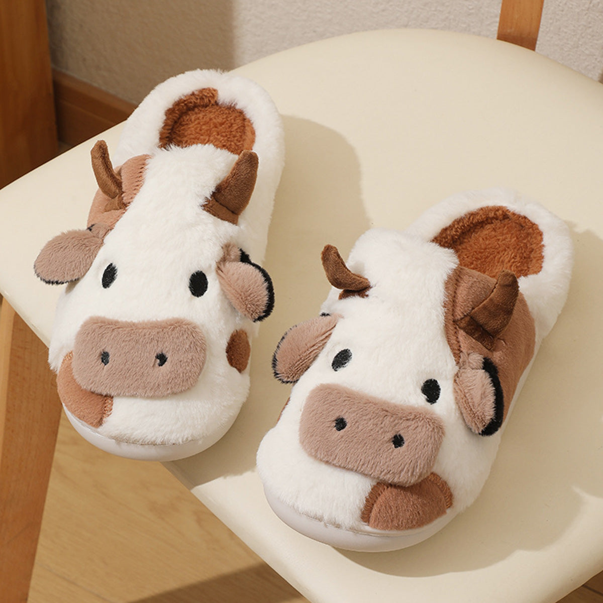 Cow-Shaped Cotton Slippers Non-Slip Slippers