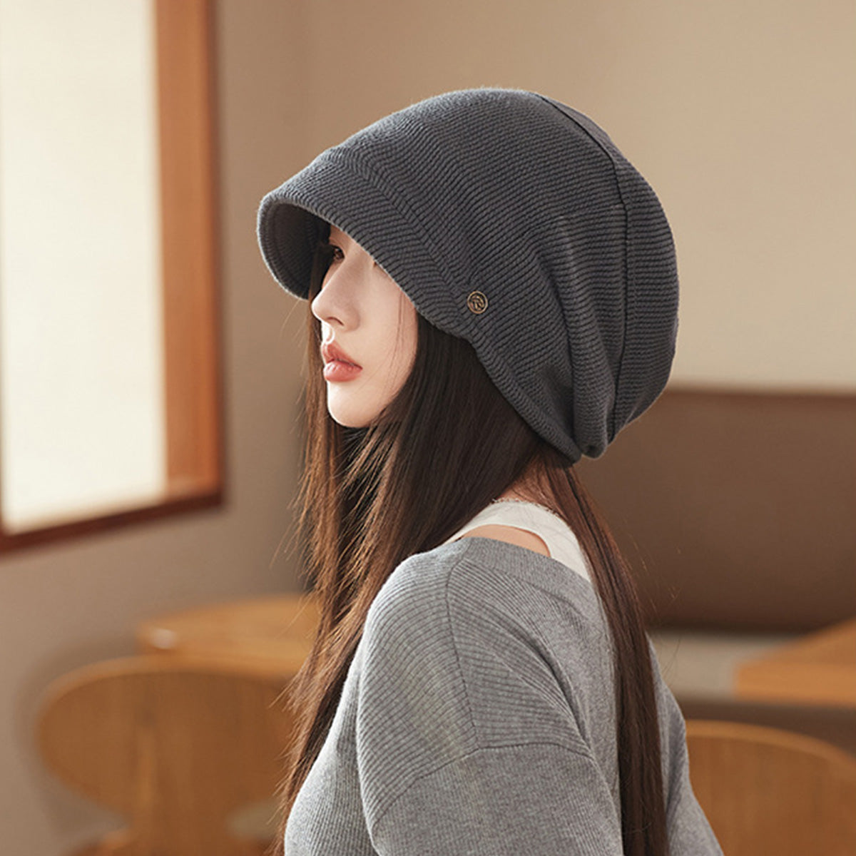 Hat for Women Thin Style Japanese Style Cold Hats Plain Head Hats