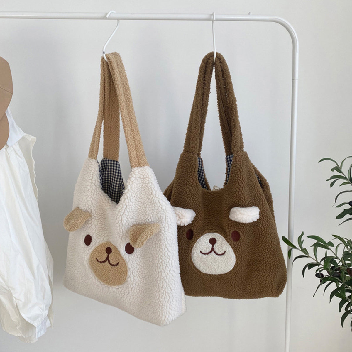 Large Capacity Handbag Plush Shoulder Bag