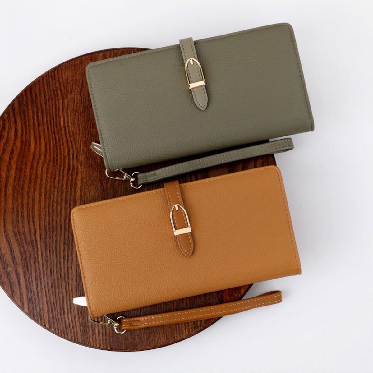 Dark Faux Cowhide Women Long Wallet