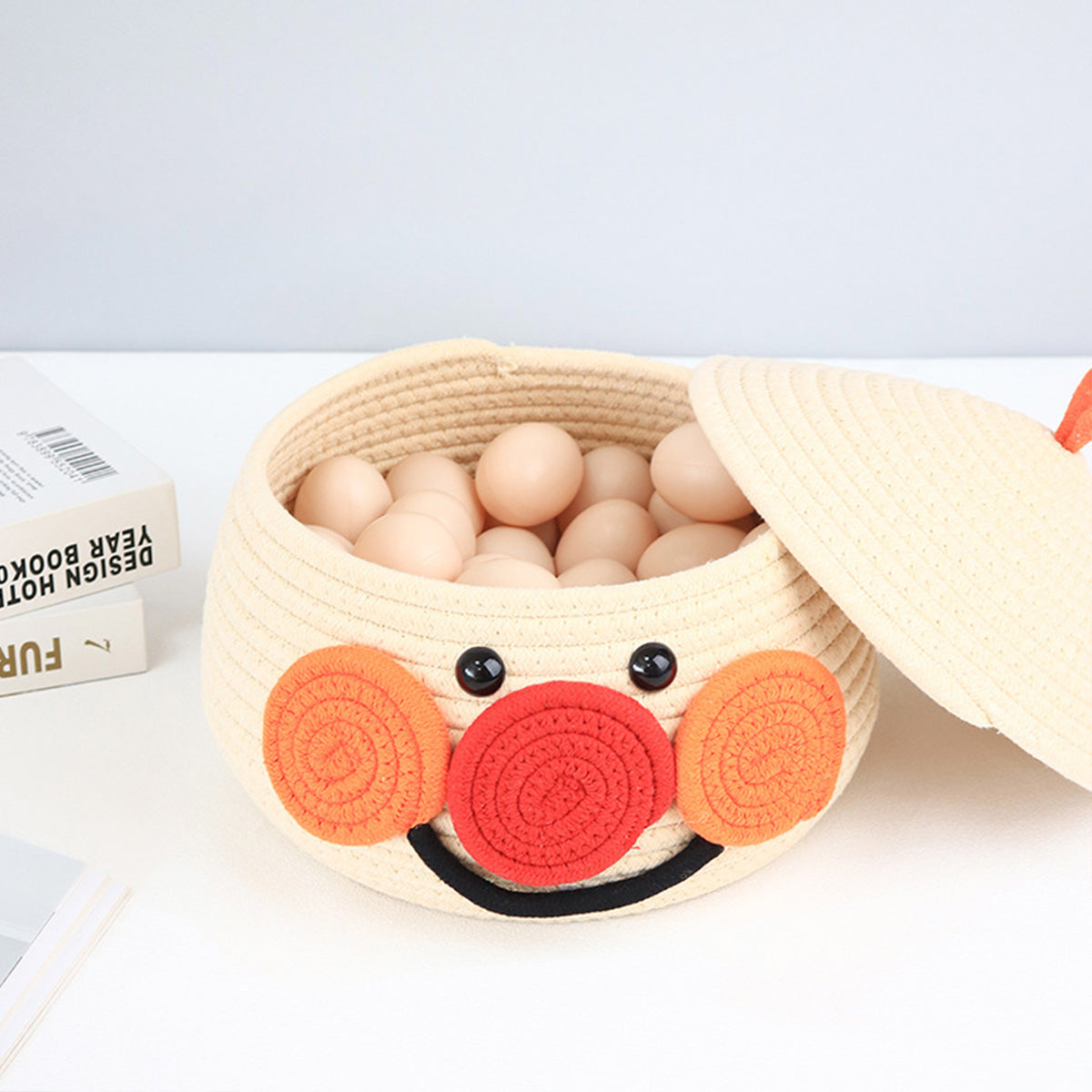 Cotton String Cartoon Lucky Egg Desktop Storage Basket