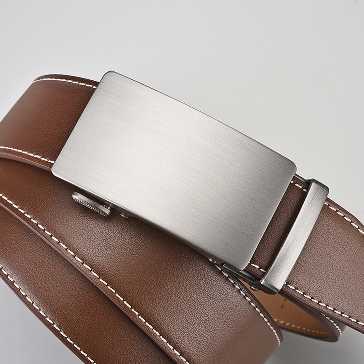 Two-Layer Cowhide Business Alloy Genuine Leather Belt