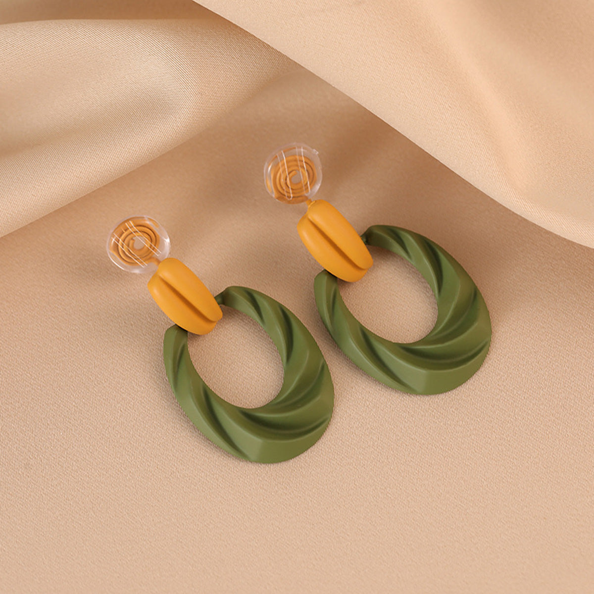 Retro French Green Luxury Earrings