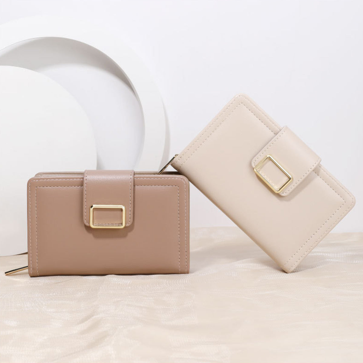 Multifunctional Solid Color PU Ladies Wallet
