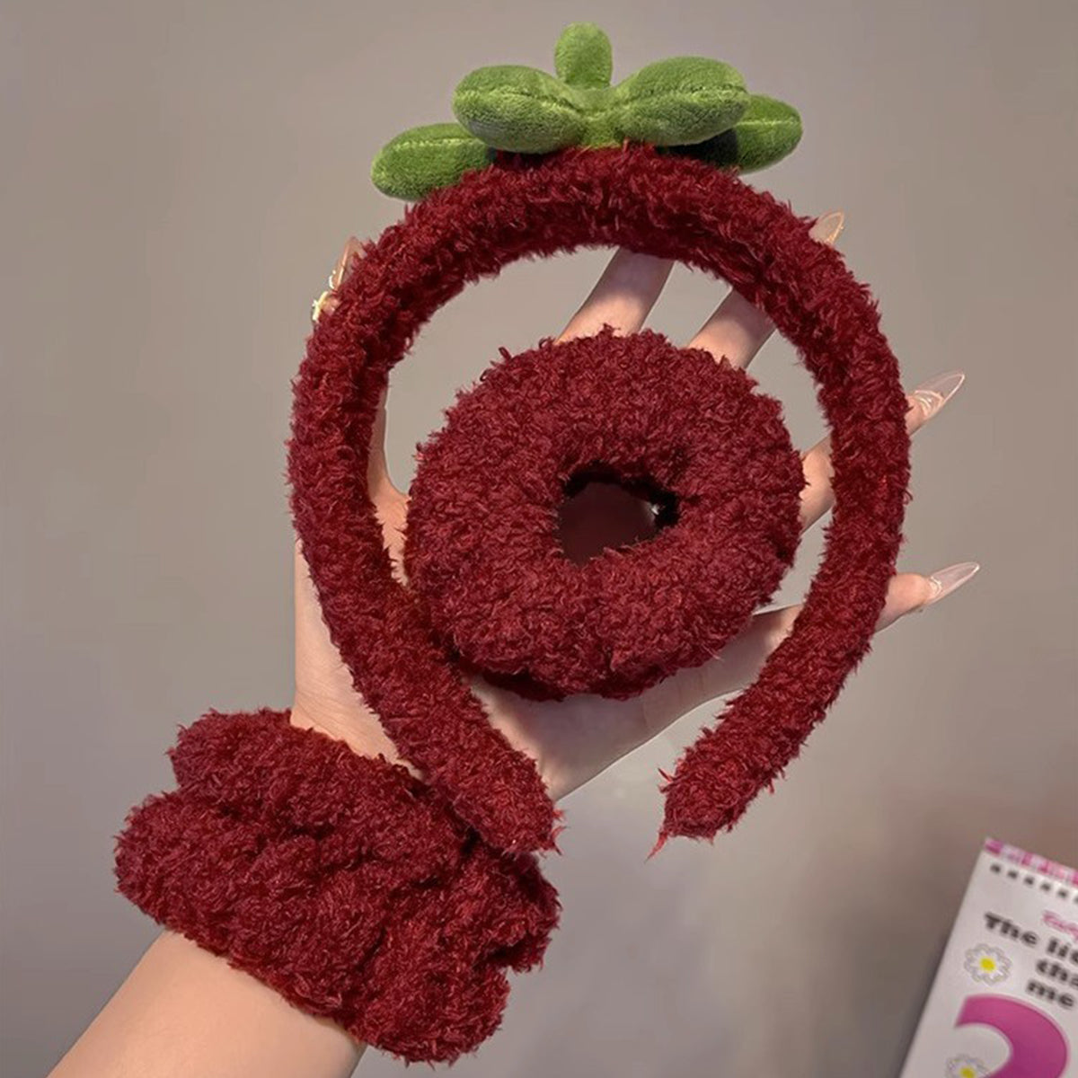 Cute Strawberry Headband Face Wash Headband