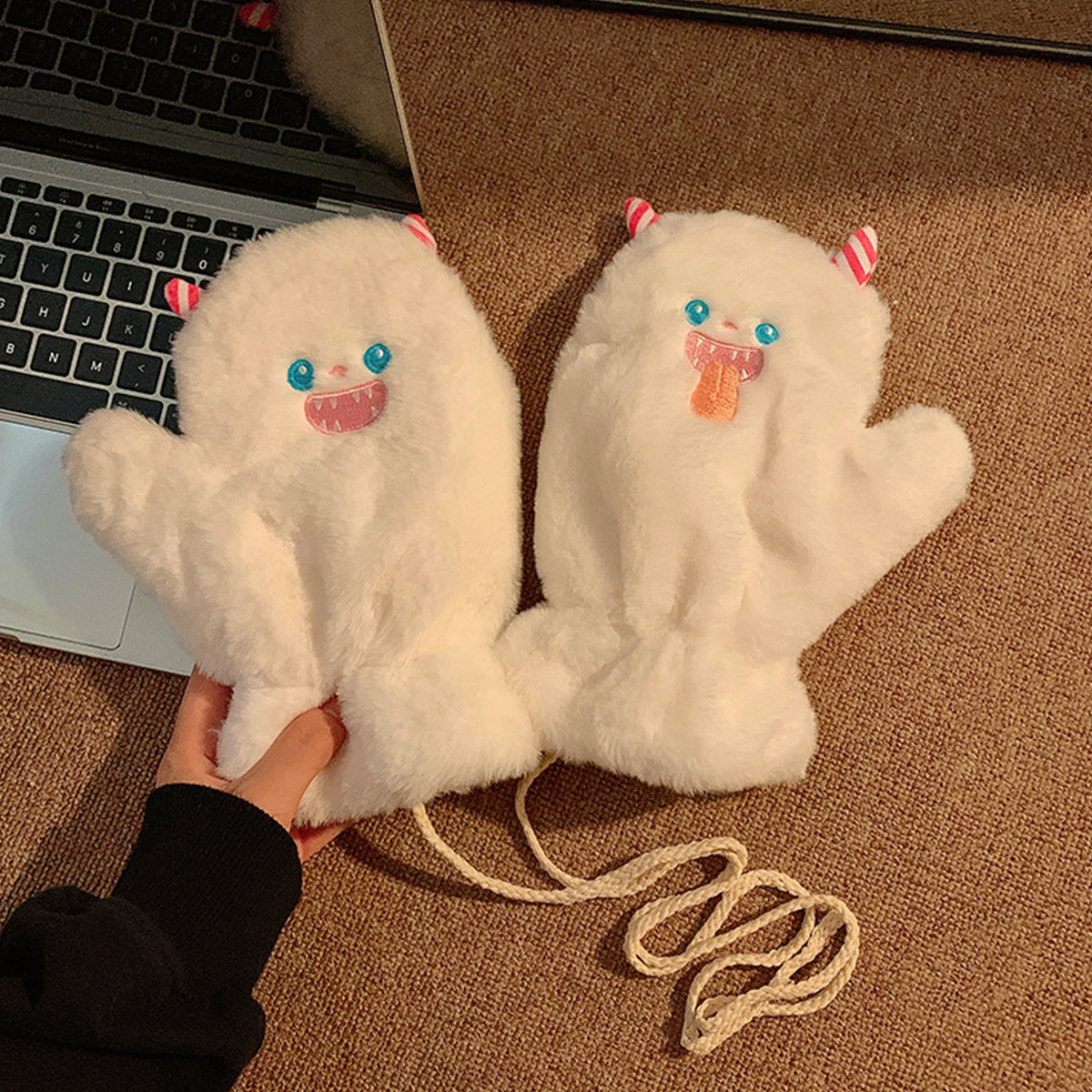 Autumn Winter Cartoon Cute Little Monster Warm Gloves