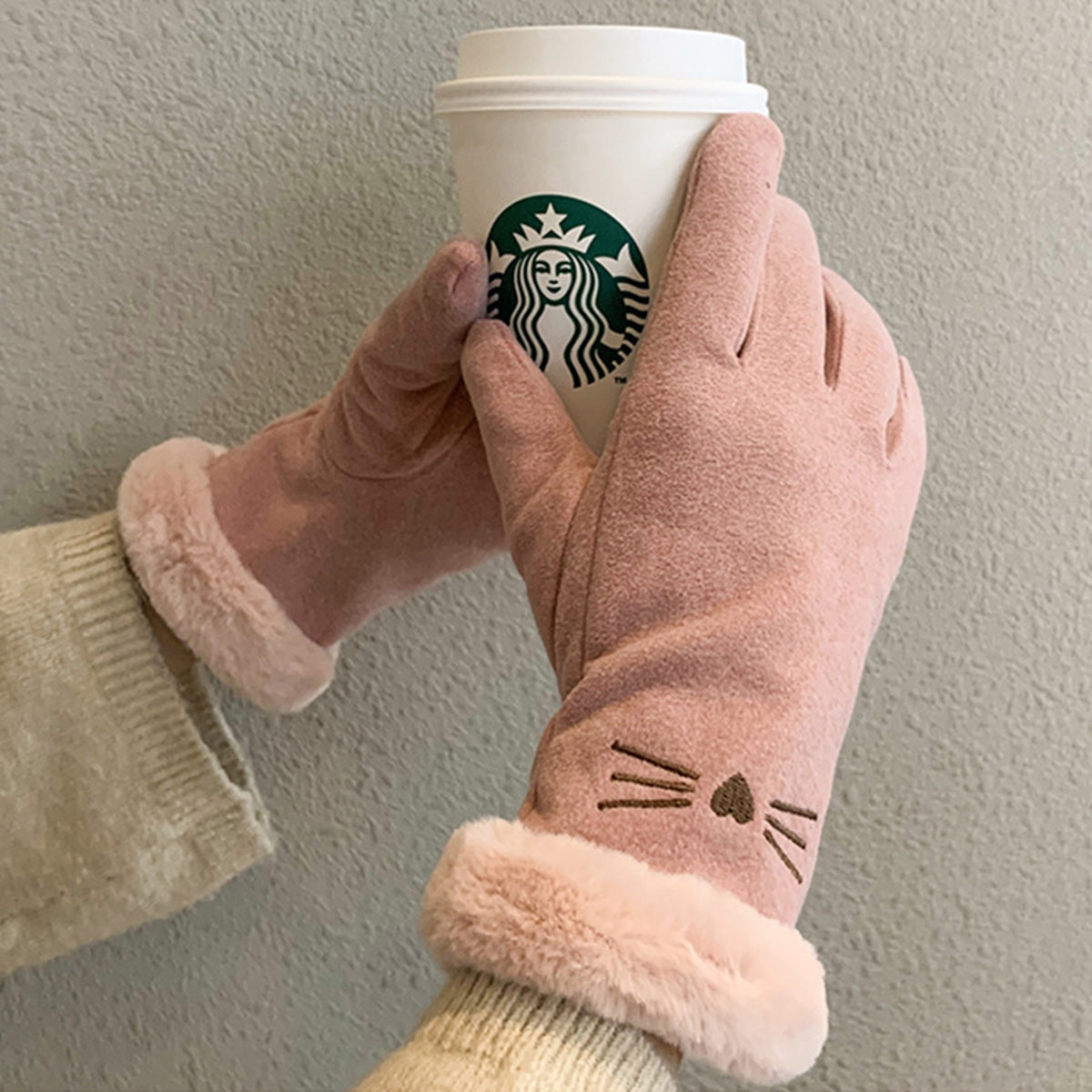 Women's Winter Velvet Gloves Warm Touch Screen Gloves