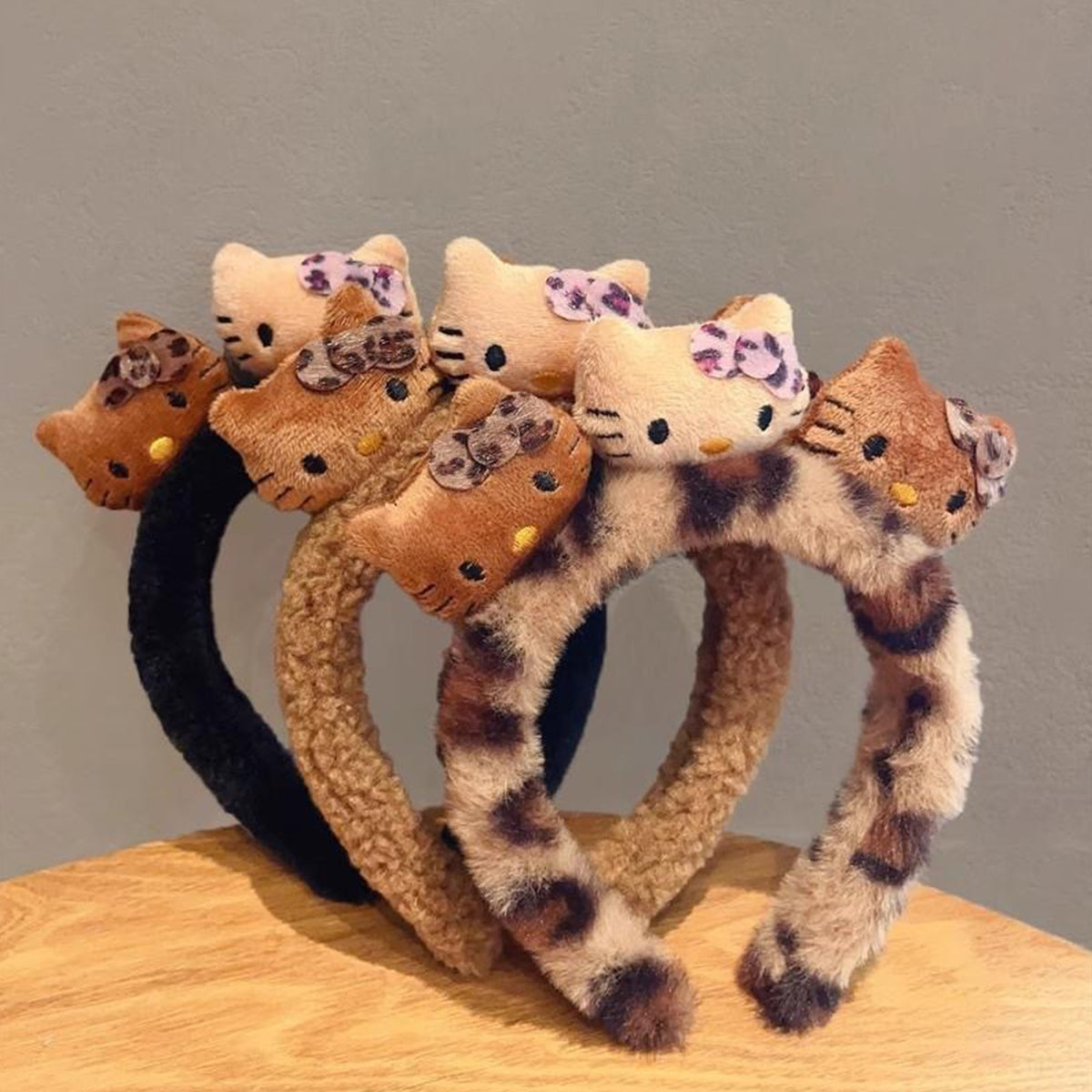 Cat Ear Leopard Plush Headband