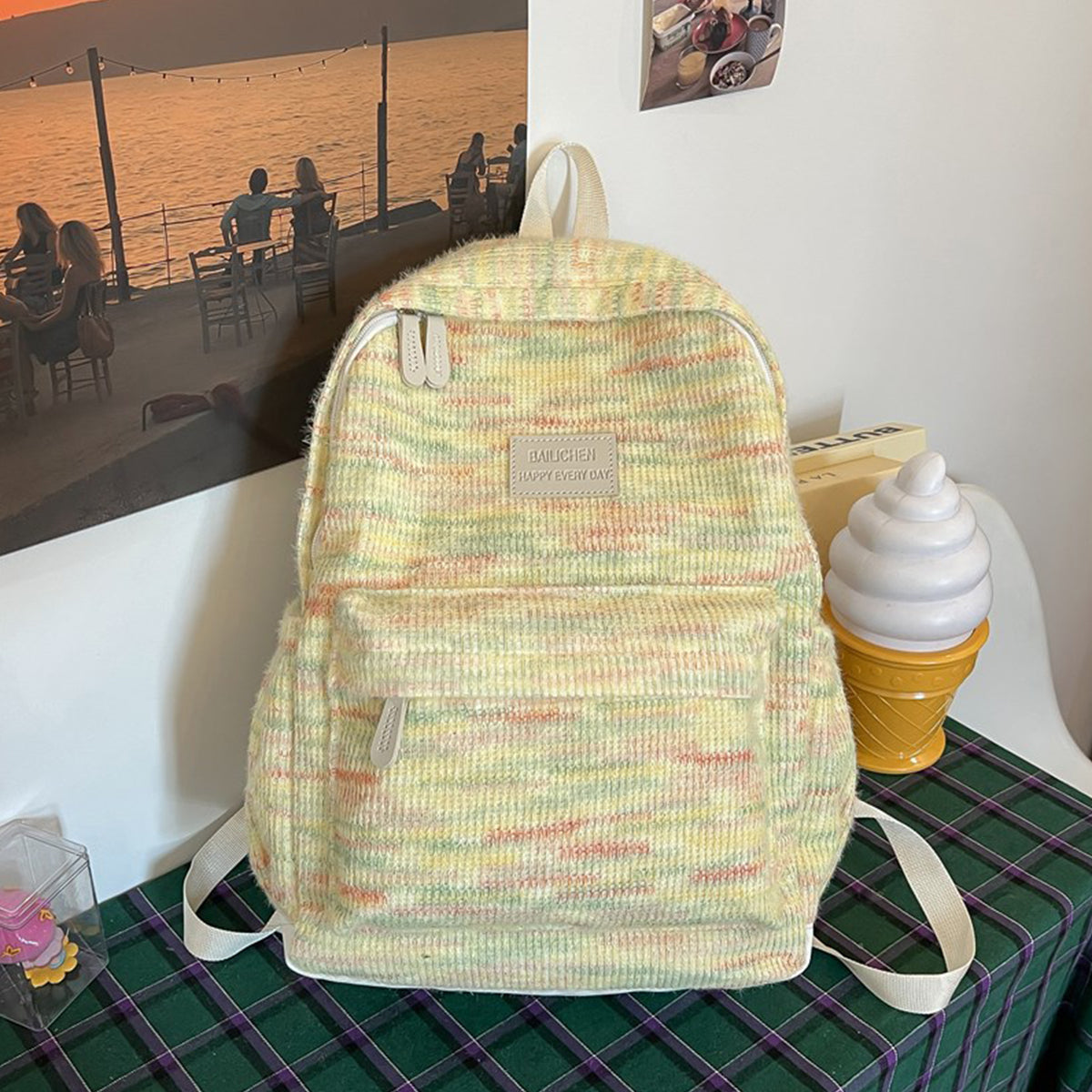 College Style Versatile Student Backpack for Women