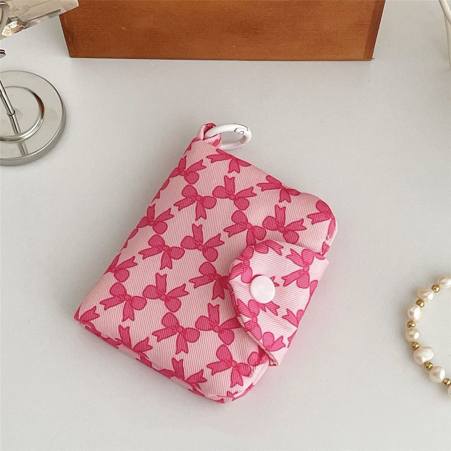 Cute Little Bunny Multi-Layer Floral Canvas Coin Purse